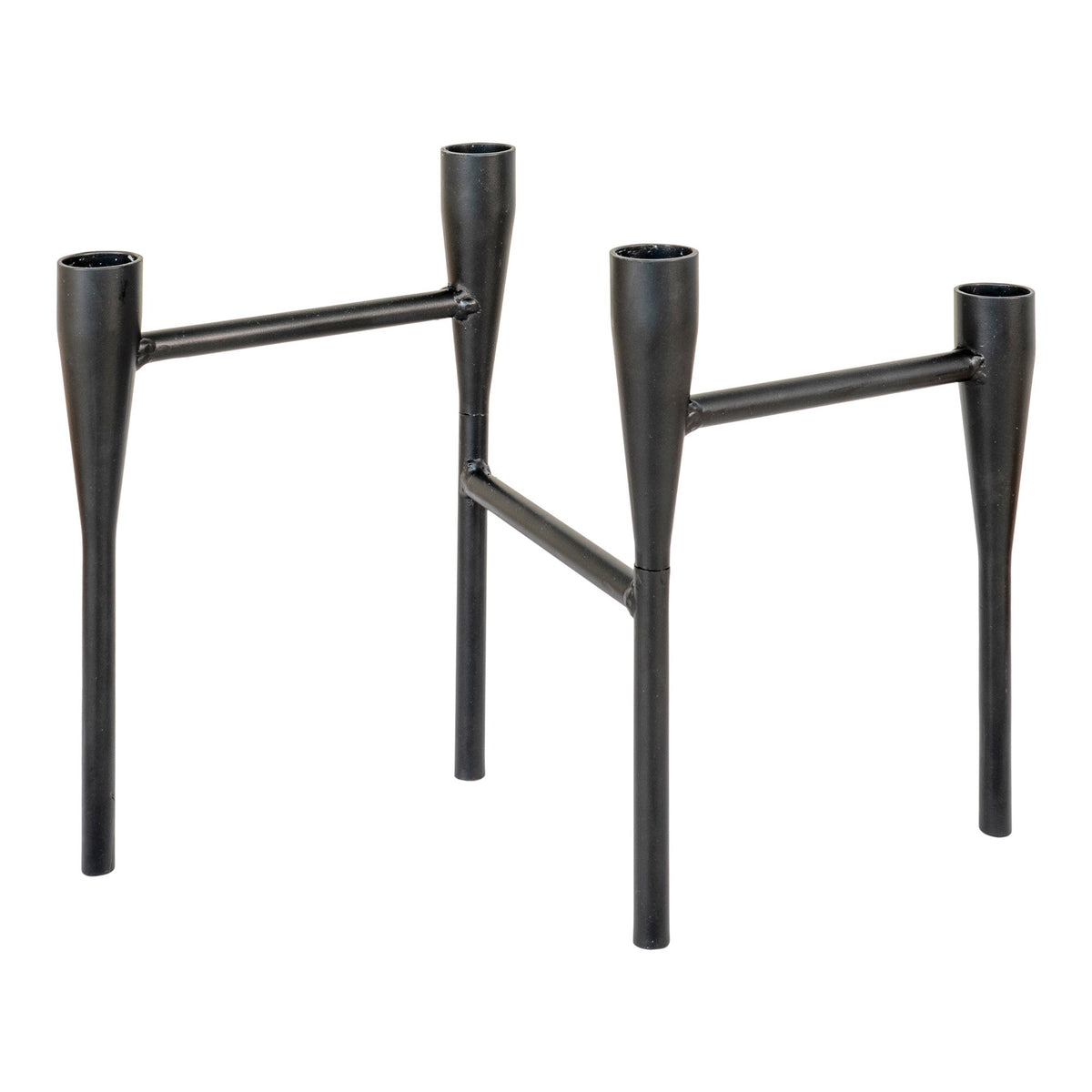 Kerzenhalter – Metall Schwarz, 5 × 28 × 21 cm – Ansicht 2