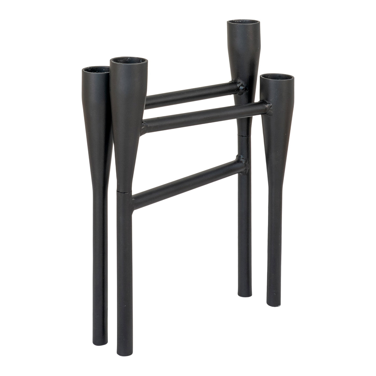 Kerzenhalter – Metall Schwarz, 5 × 28 × 21 cm – Ansicht 3