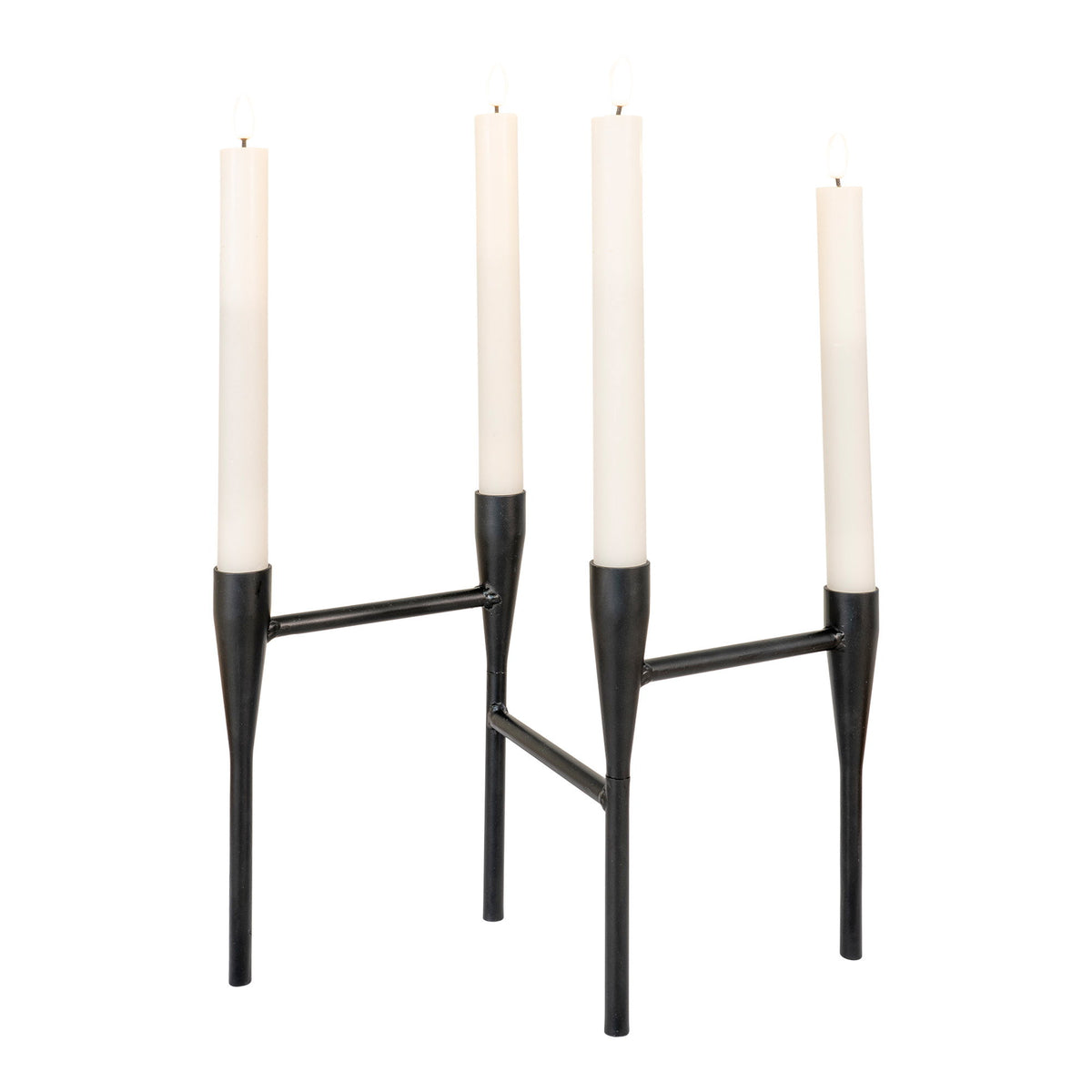 Kerzenhalter – Metall Schwarz, 5 × 28 × 21 cm von Luiva Living