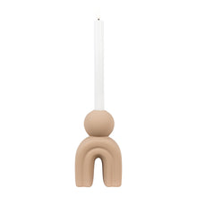 Kerzenhalter – Keramik Braun, 10,5 × 6,5 × 17 cm von Luiva Living
