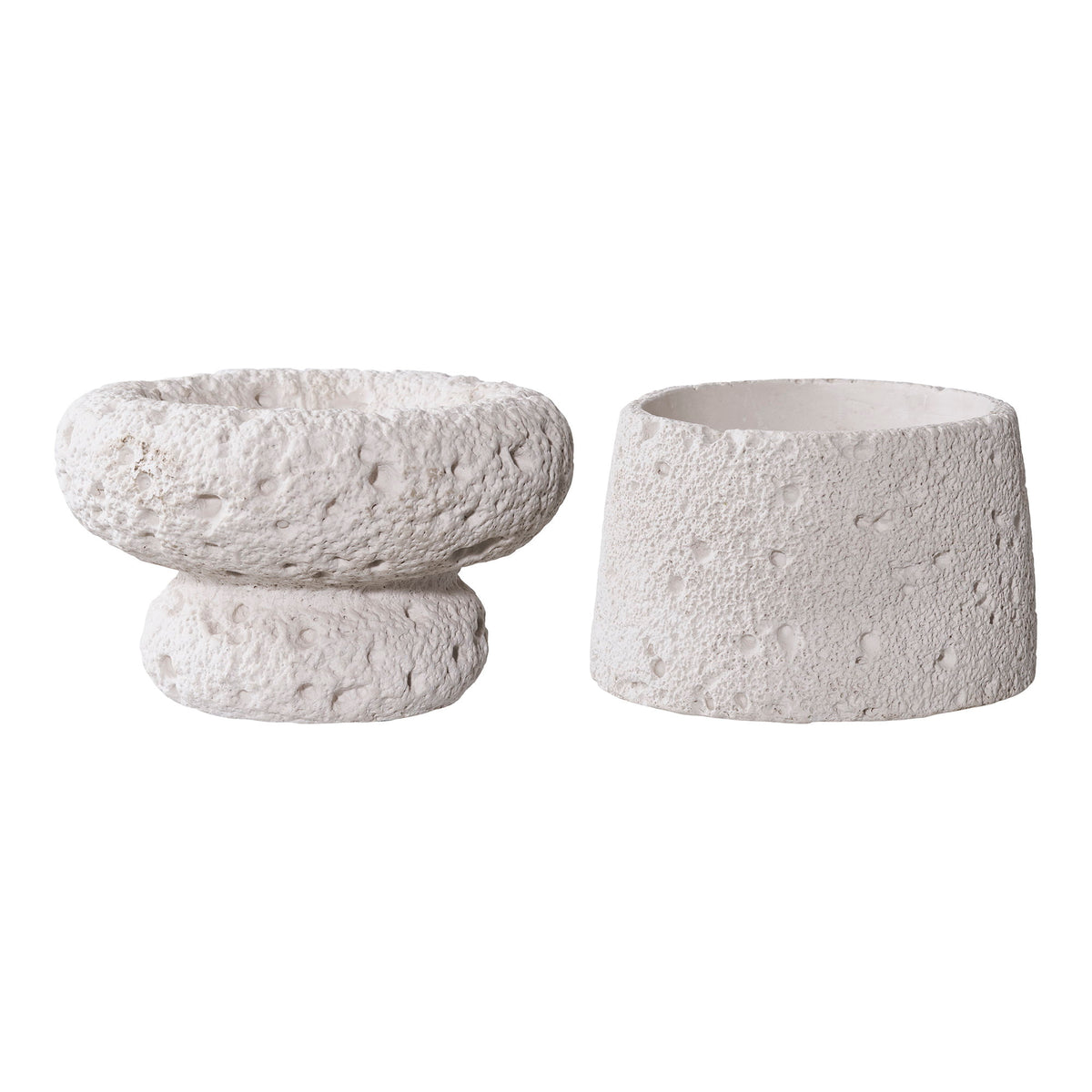 Kerzenhalter 2er-Set – Zement Grau von Luiva Living