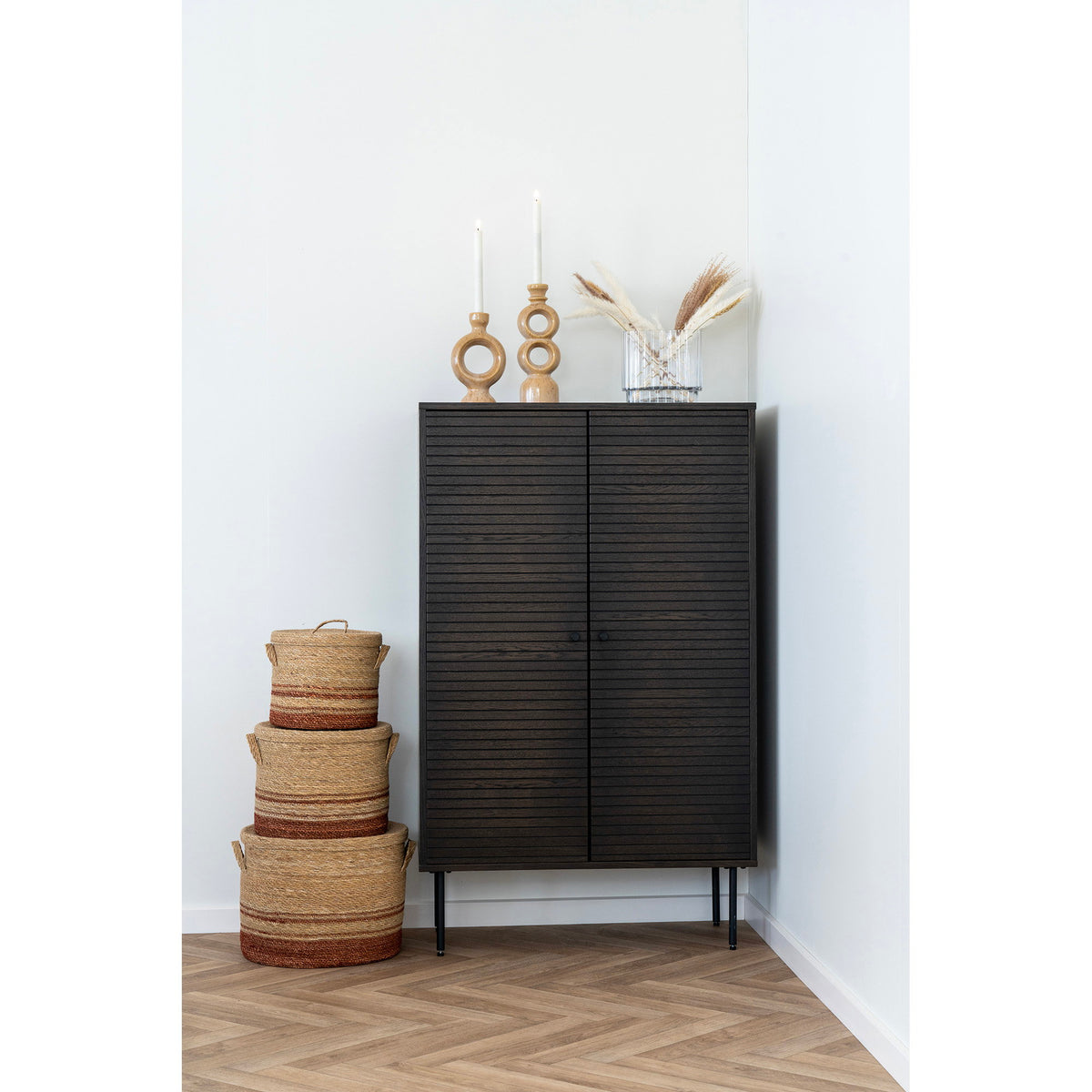 Kerzenhalter – Keramik Braun, 13,5 × 8,8 × 23,4 cm – Ansicht 6