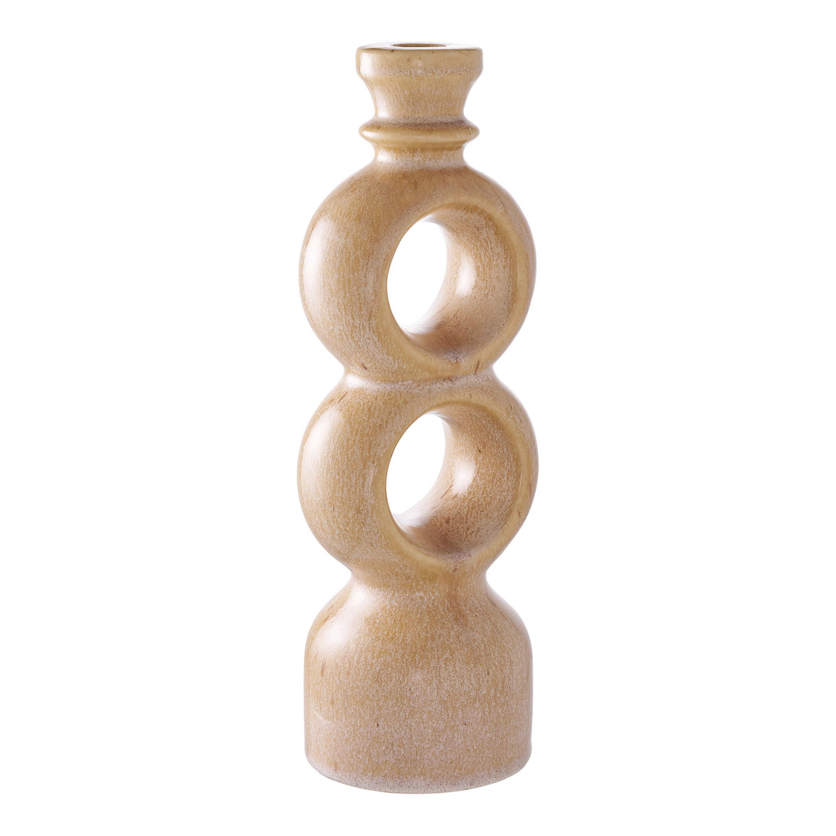 Kerzenhalter – Keramik Braun, 10,7 × 9,5 × 30,5 cm – Ansicht 2