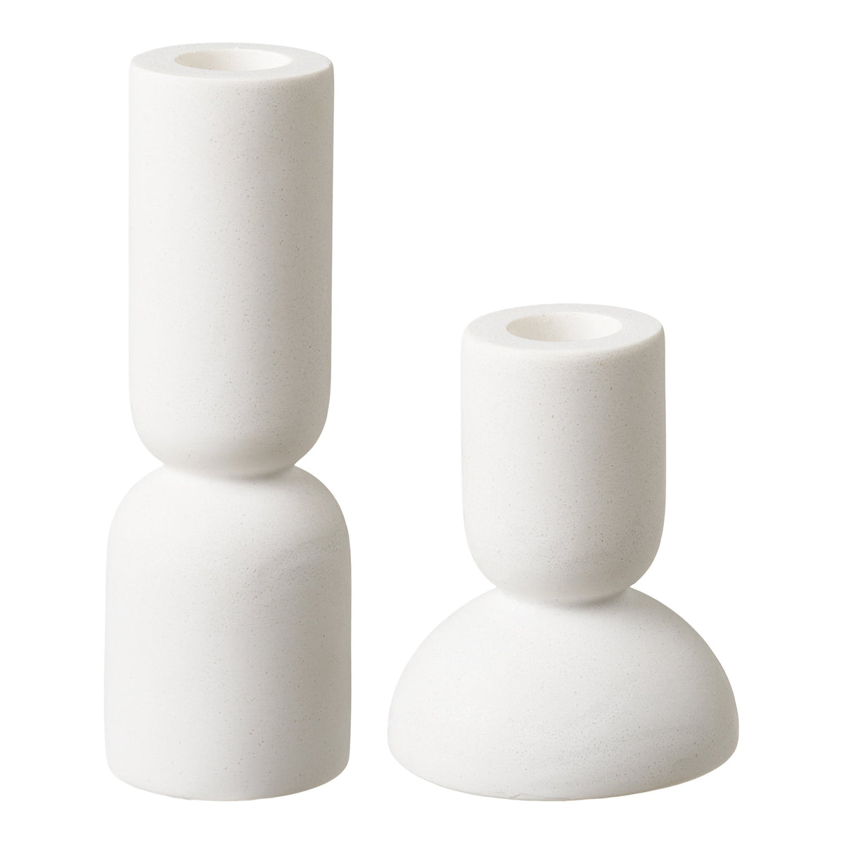 Kerzenhalter 2er-Set – Kalkstein Weiß von Luiva Living