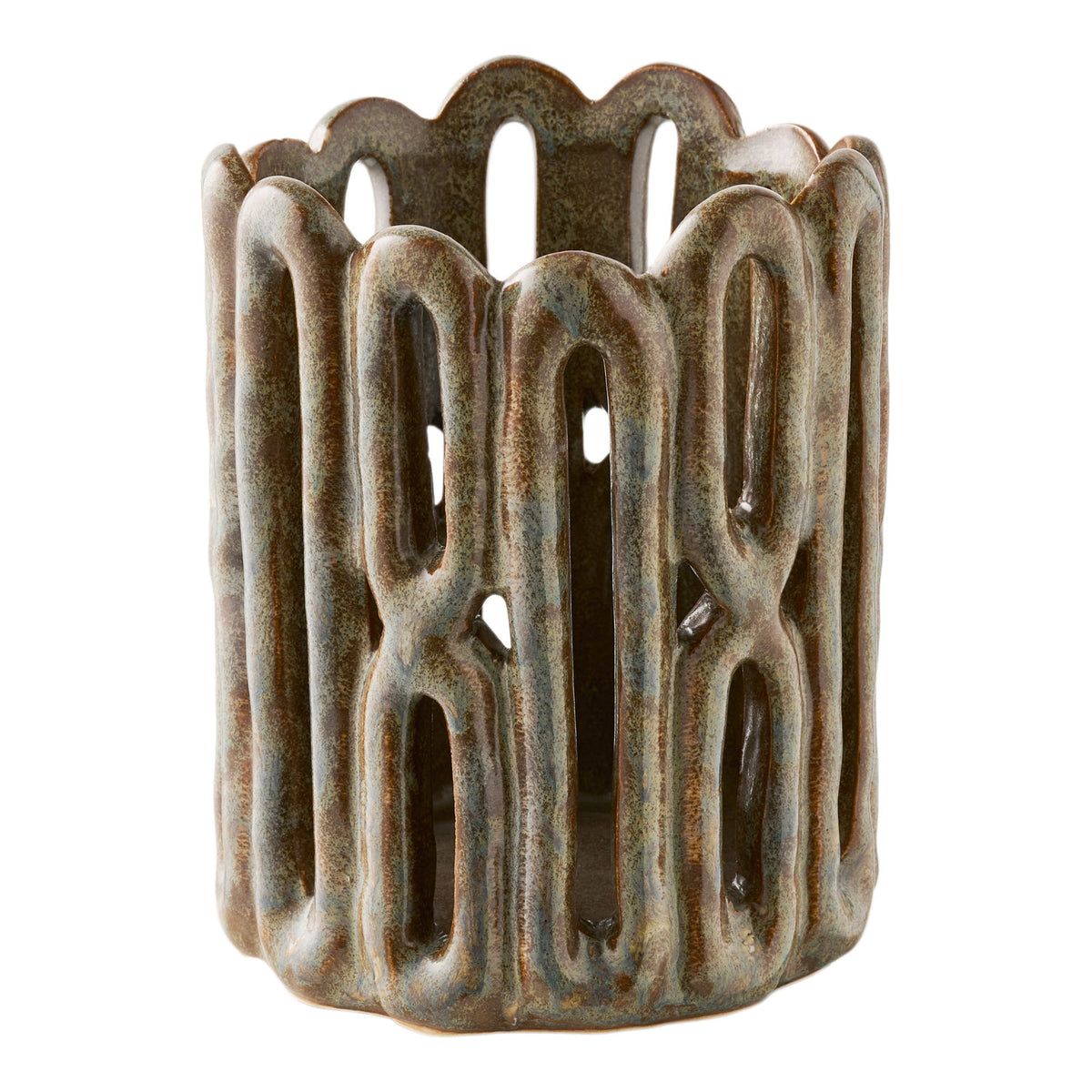 Kerzenhalter 2er-Set – Keramik Braun – Ansicht 5