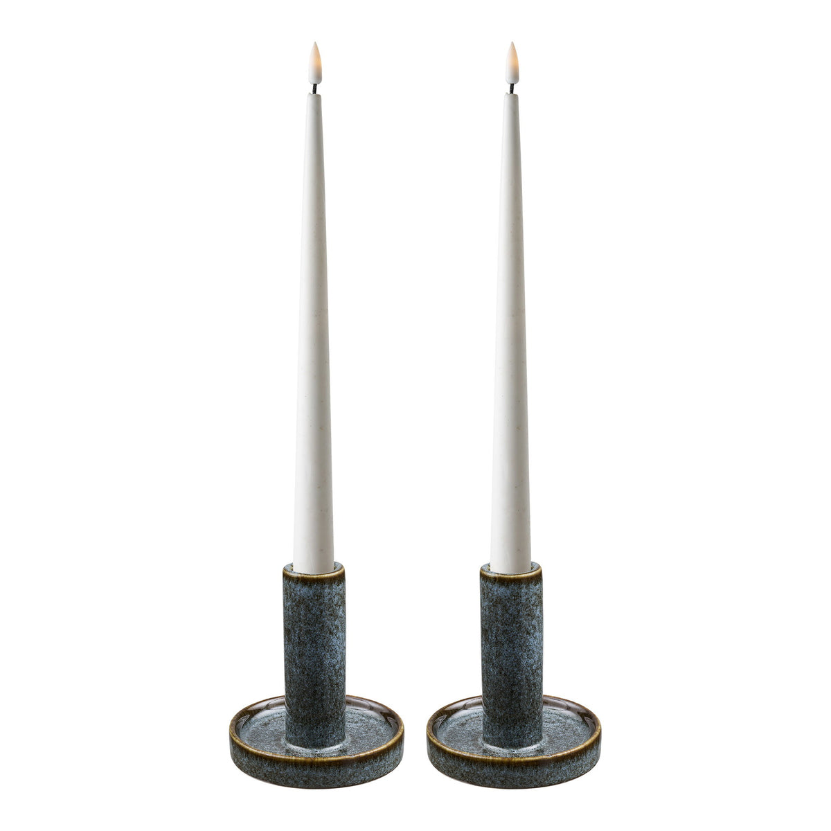 Kerzenhalter 2er-Set – Keramik Blau – Ansicht 3