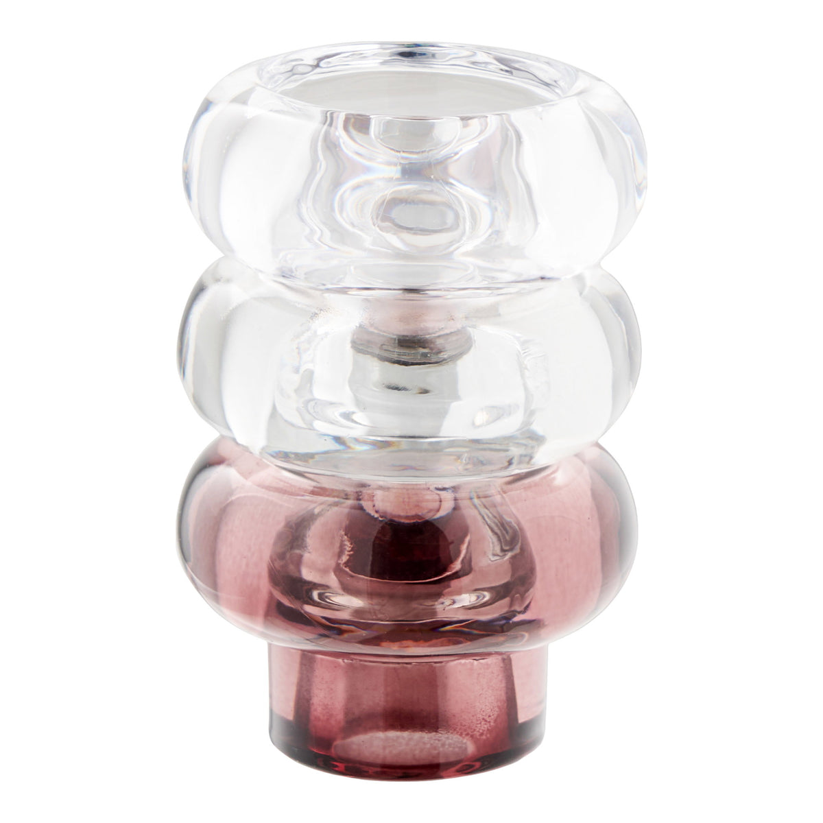 Kerzenhalter 3er-Set – Glas Klar/Rauchgrau/Bordeauxrot – Ansicht 4