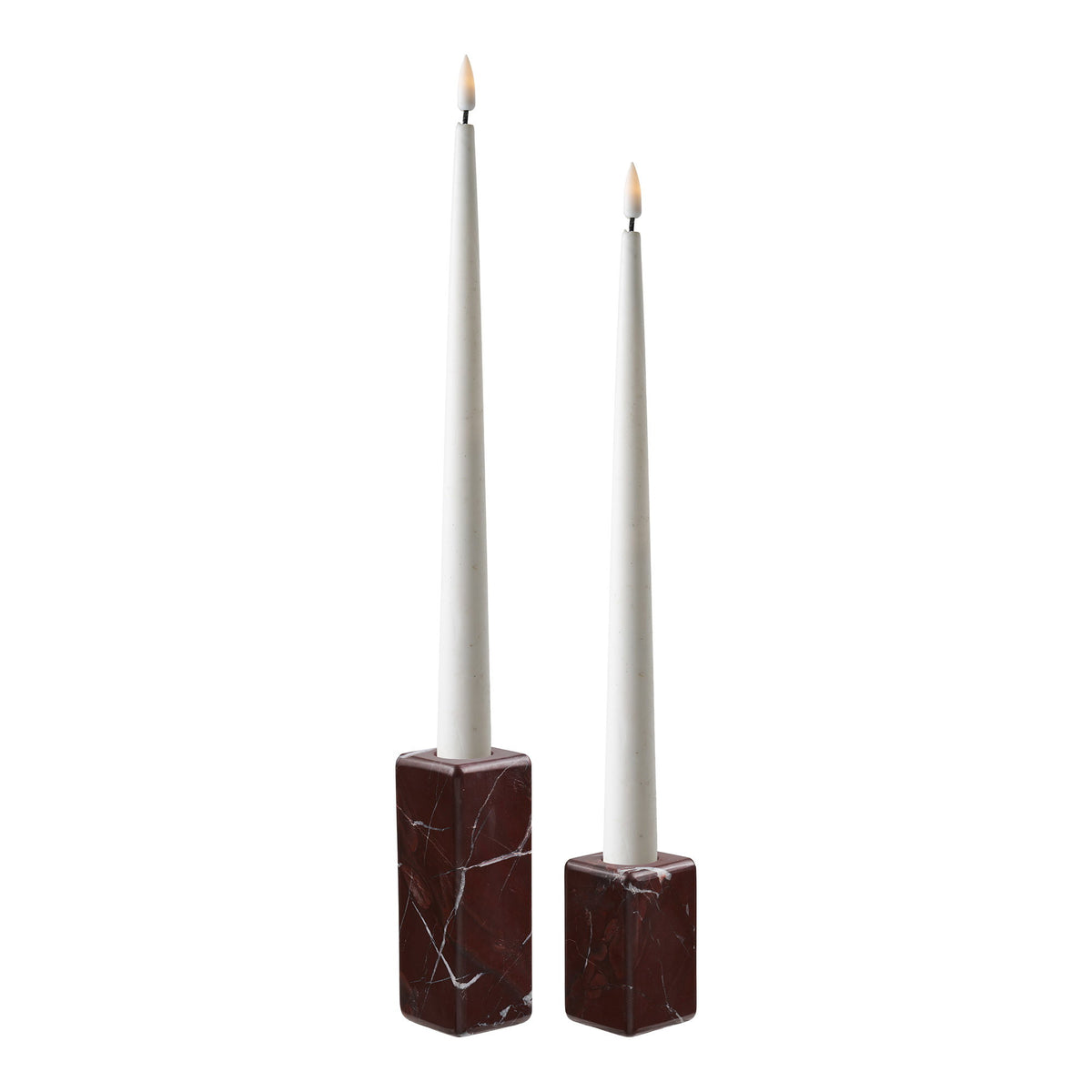 Kerzenhalter 2er-Set – Marmor Kastanienrot – Ansicht 3