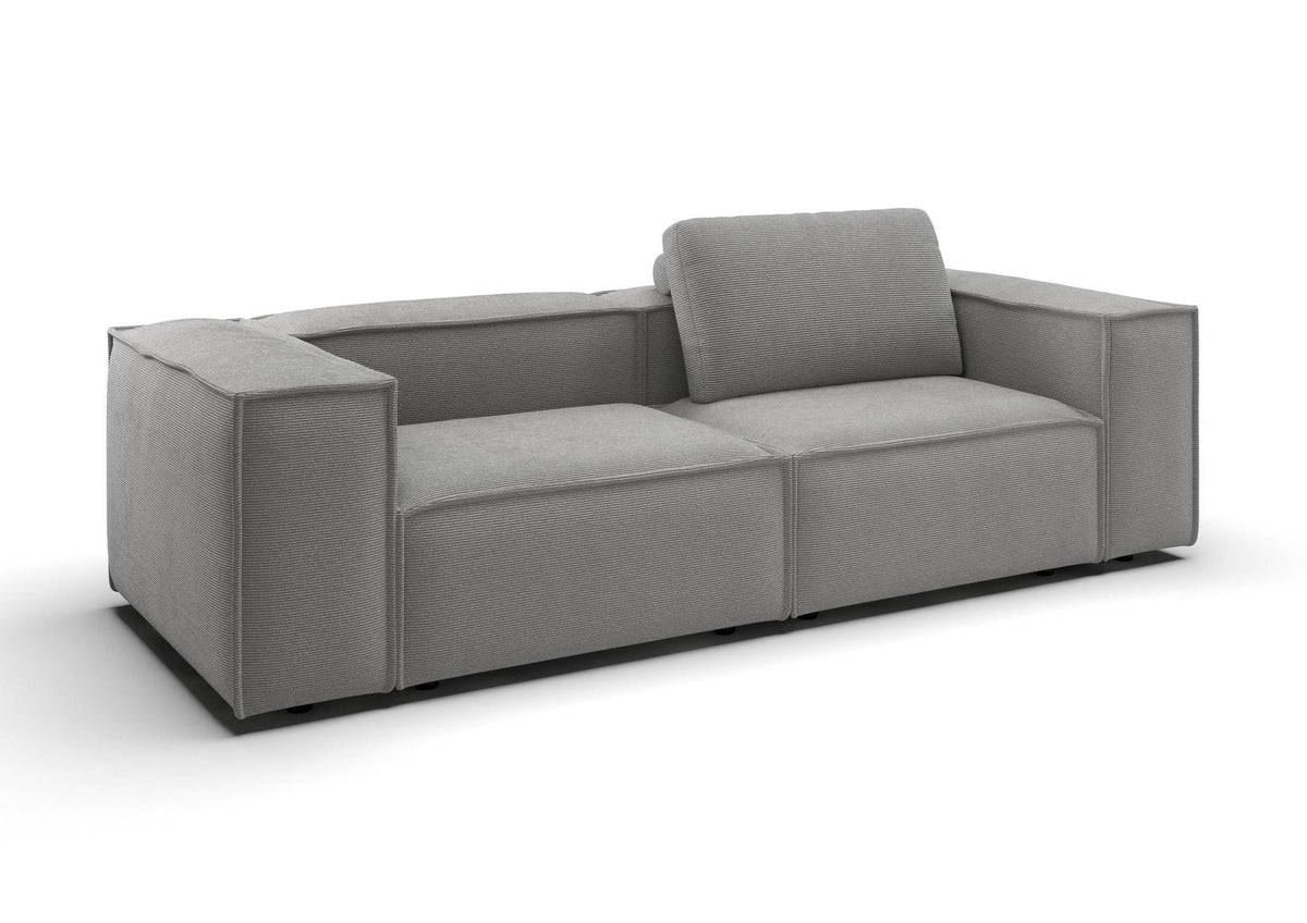 Bergen 2-Sitzer-Sofa kompakt in Feincord Grau