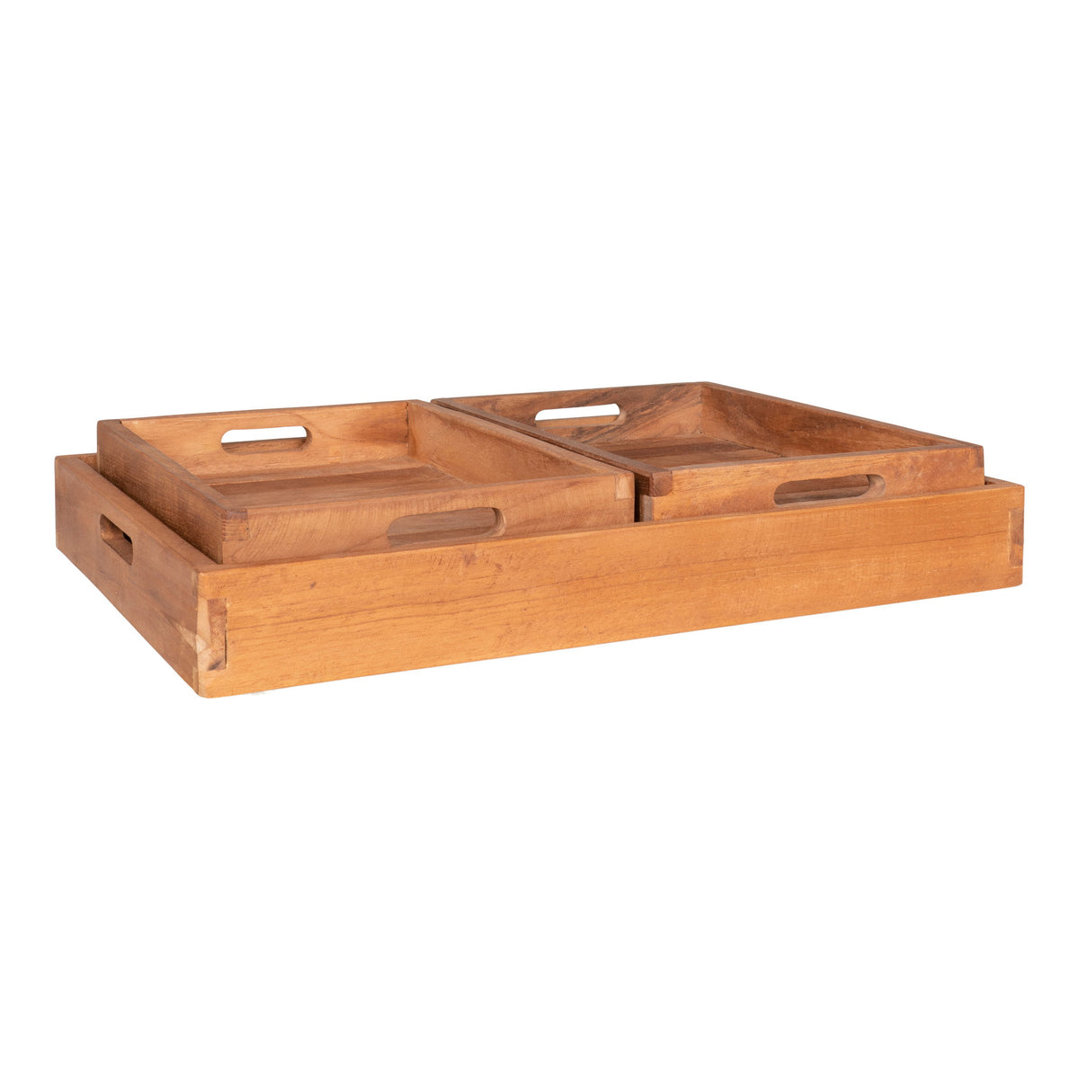 Vera Tablett 3er-Set – Teak Natur – Ansicht 4