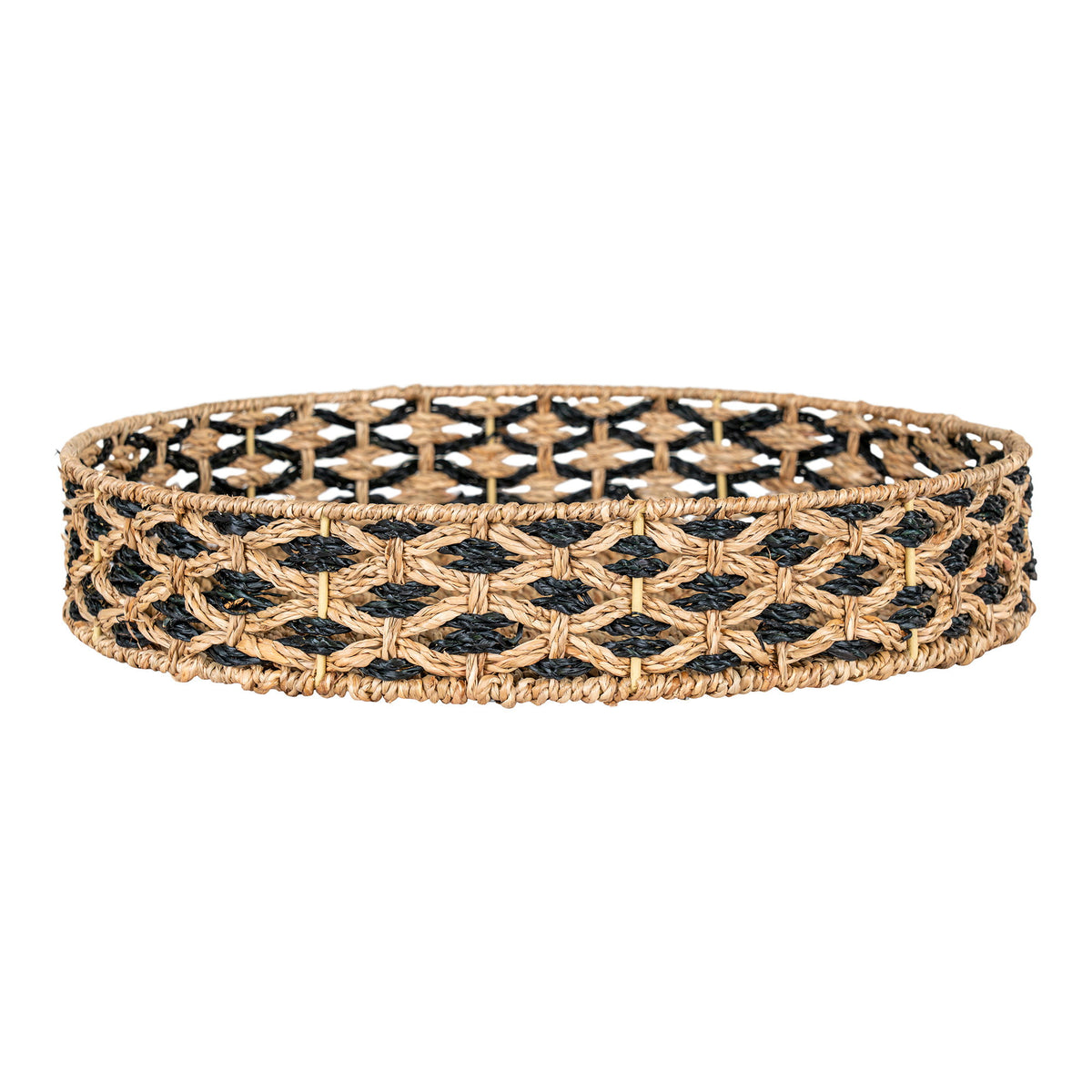 Brisa Tablett – Seegras Natur/Schwarz, ø 38 cm – Ansicht 3