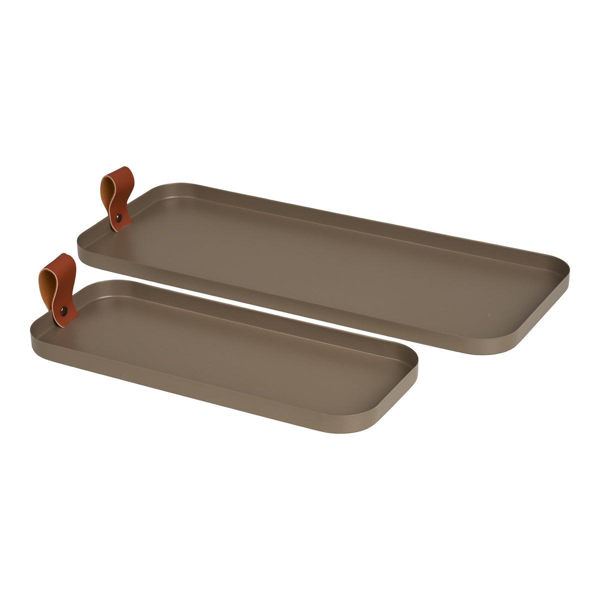 Tablett 2er-Set – Stahl Braun von Luiva Living