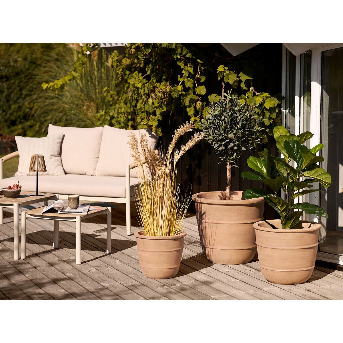 Nala Becher 4er-Set – Keramik Grau, ø 8 × 9,5 cm – Ansicht 5