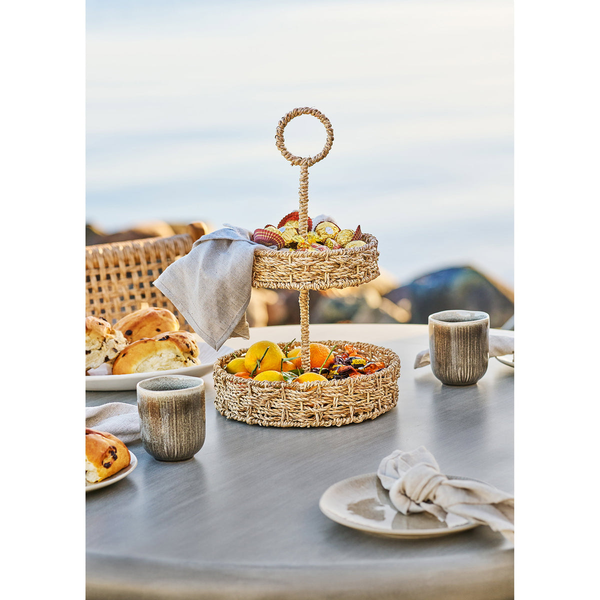 Nala Becher 4er-Set – Keramik Grau, ø 8 × 9,5 cm – Ansicht 7