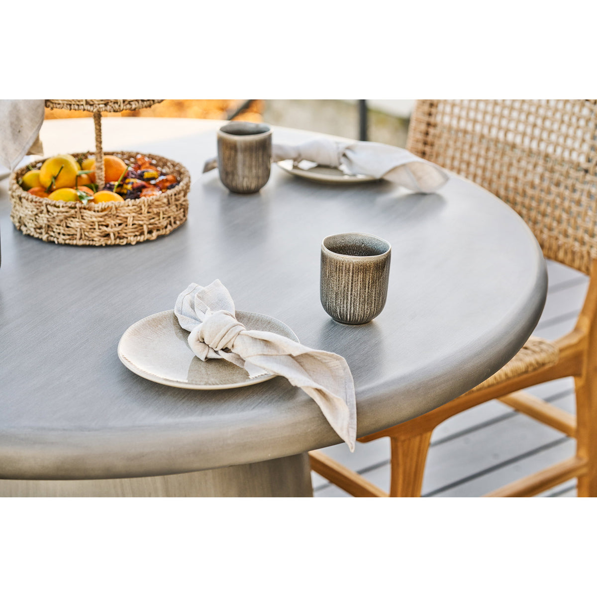 Nala Becher 4er-Set – Keramik Grau, ø 8 × 9,5 cm – Ansicht 8