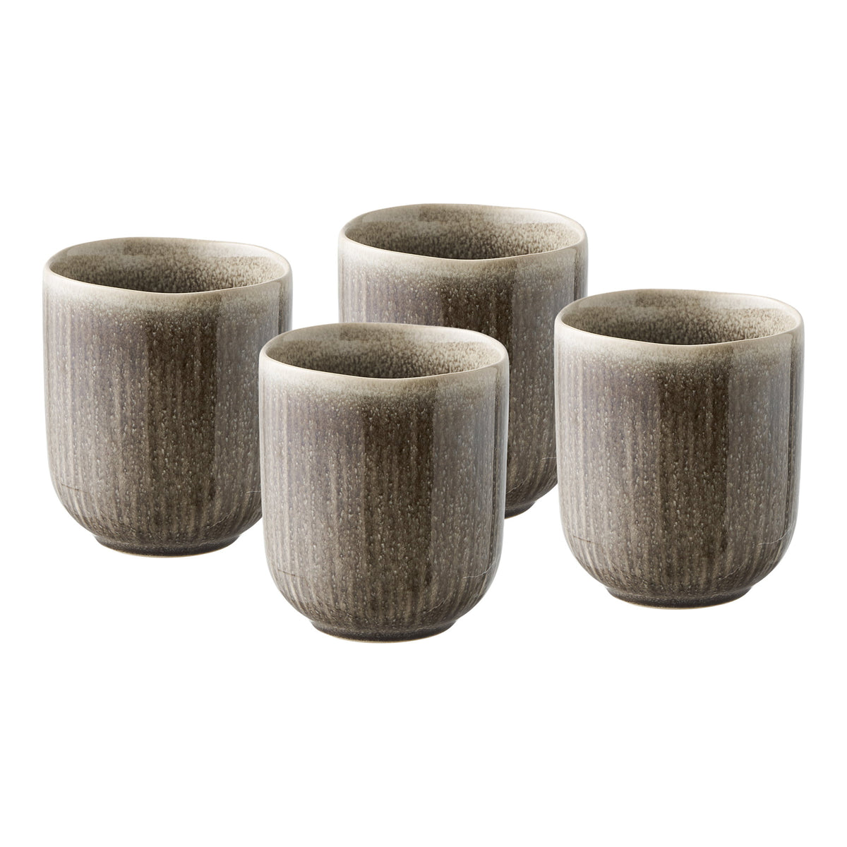Nala Becher 4er-Set – Keramik Grau, ø 8 × 9,5 cm – Ansicht 3