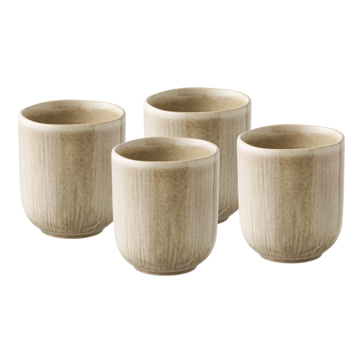 Nala Becher 4er-Set – Keramik Beige, ø 8 × 9,5 cm – Ansicht 3