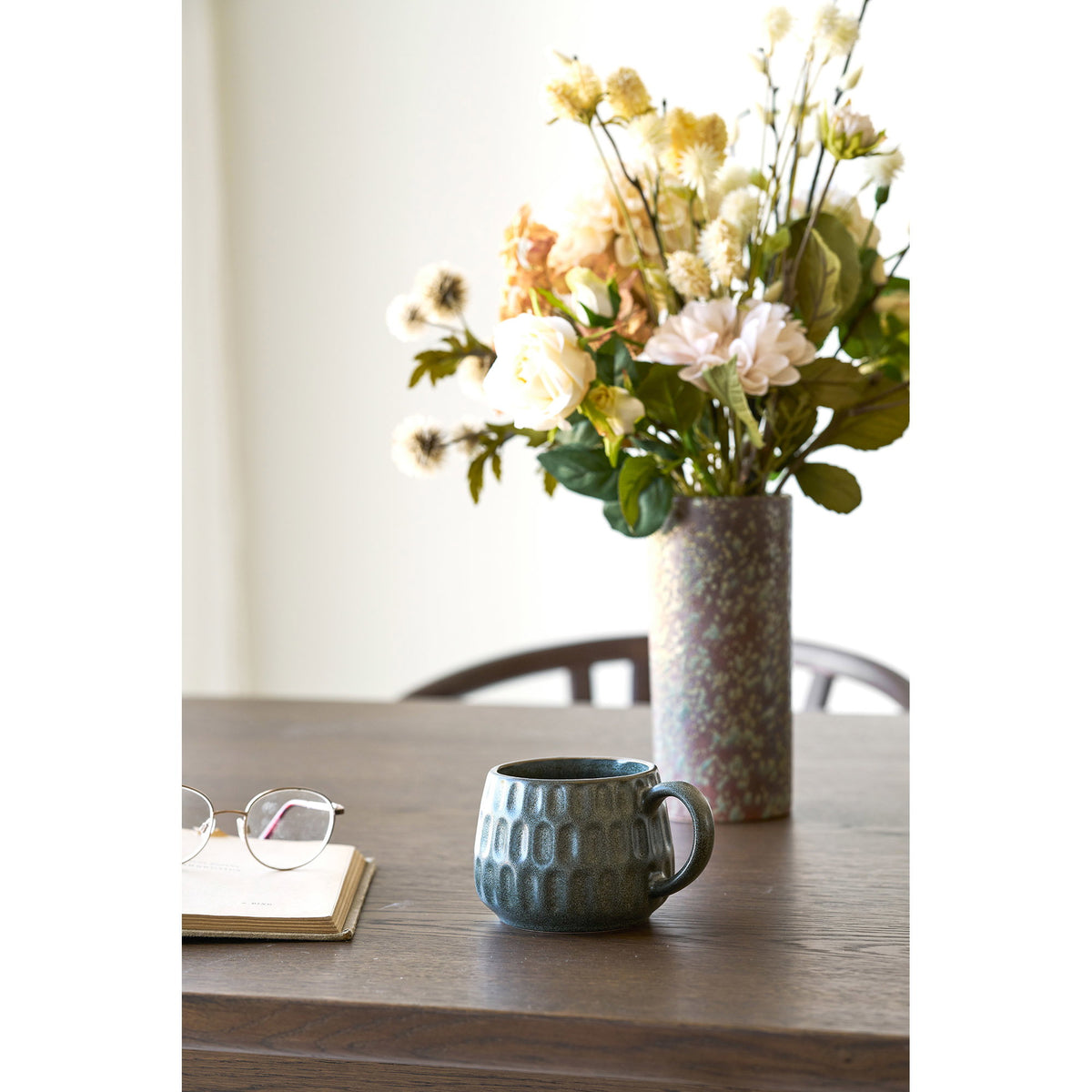 Jara Becher 2er-Set – Keramik Moosgrau, ø 8 × 7,6 cm – Ansicht 3