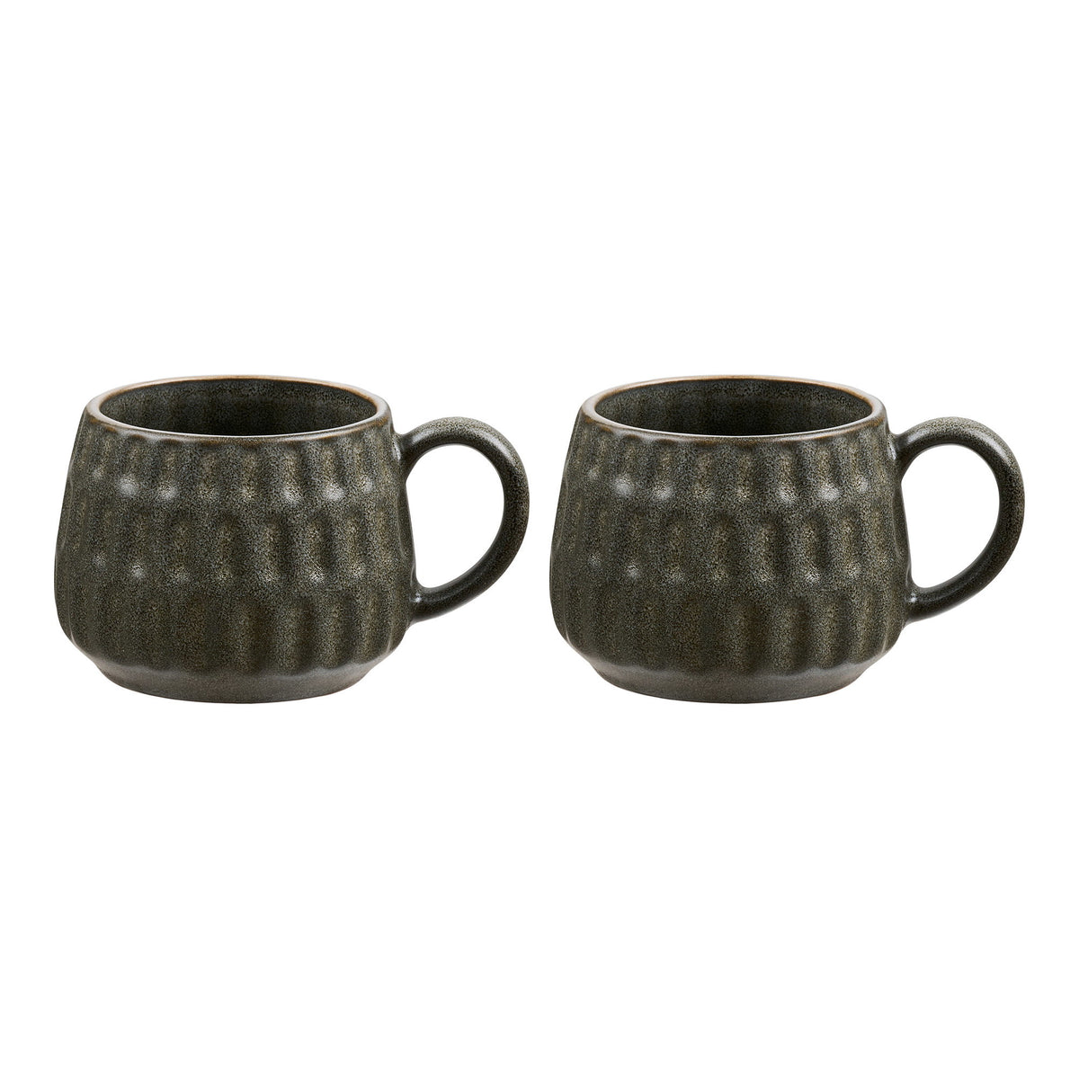 Jara Becher 2er-Set – Keramik Moosgrau, ø 8 × 7,6 cm von Luiva Living