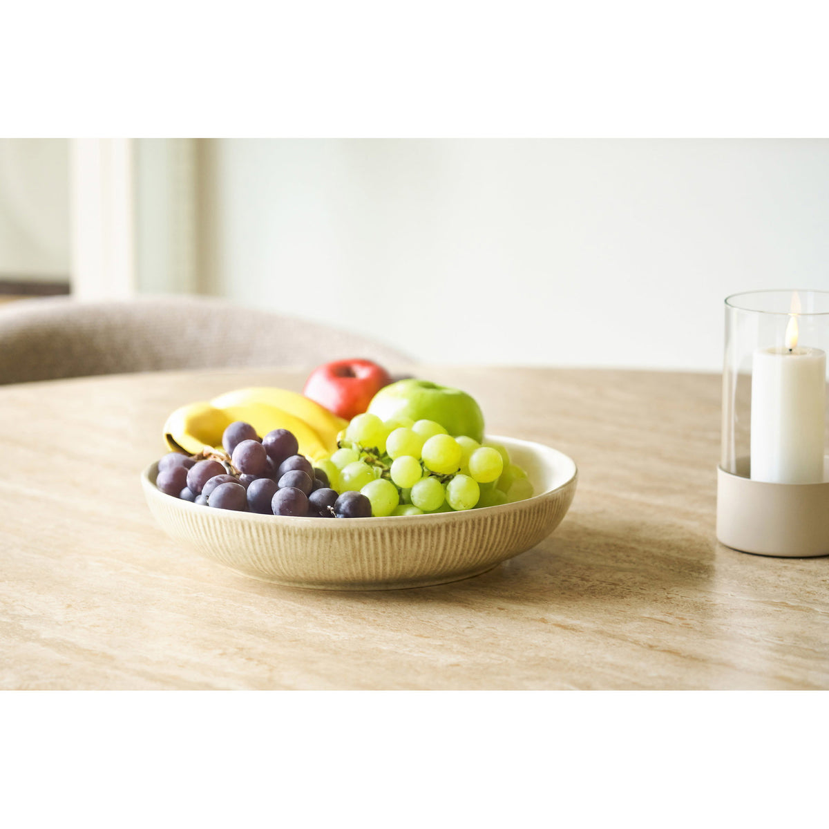 Nala Servierschale – Keramik Beige, ø 27 × 5,8 cm – Ansicht 5