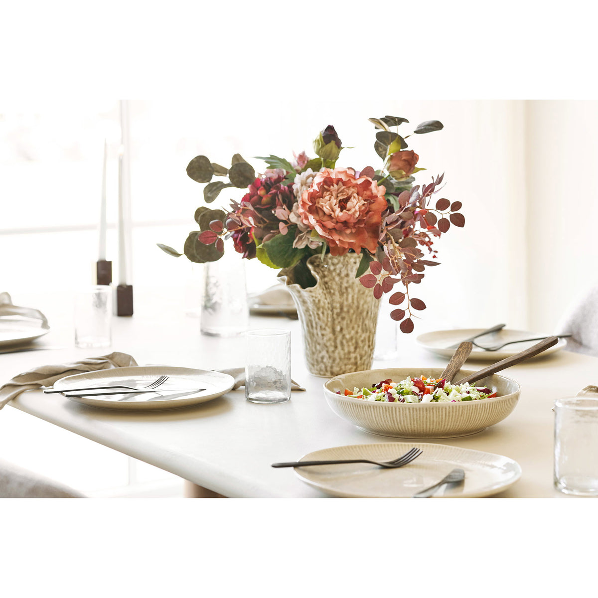 Nala Servierschale – Keramik Beige, ø 27 × 5,8 cm – Ansicht 8