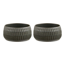 Jara Schale 2er-Set – Keramik Moosgrau, ø 14 × 7,5 cm von Luiva Living