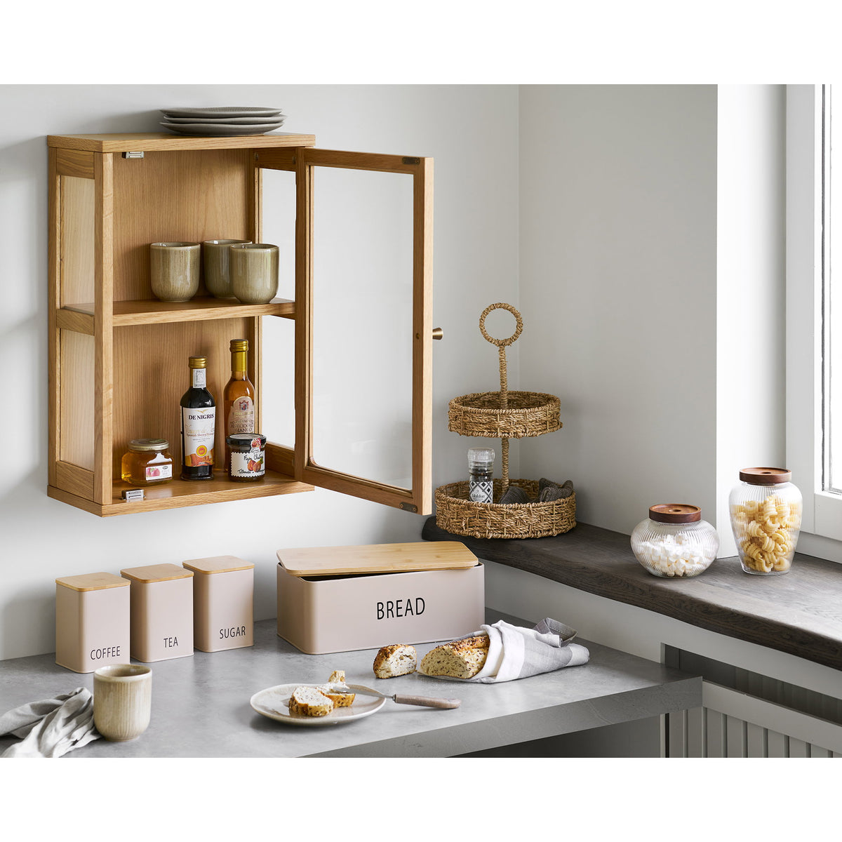 Nelio Vorratsglas 2er-Set – Glas/Akazie – Ansicht 5