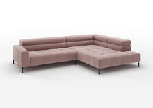 Kalmar Ecksofa in L-Form groß in Feincord Altrosa, Ecke rechts