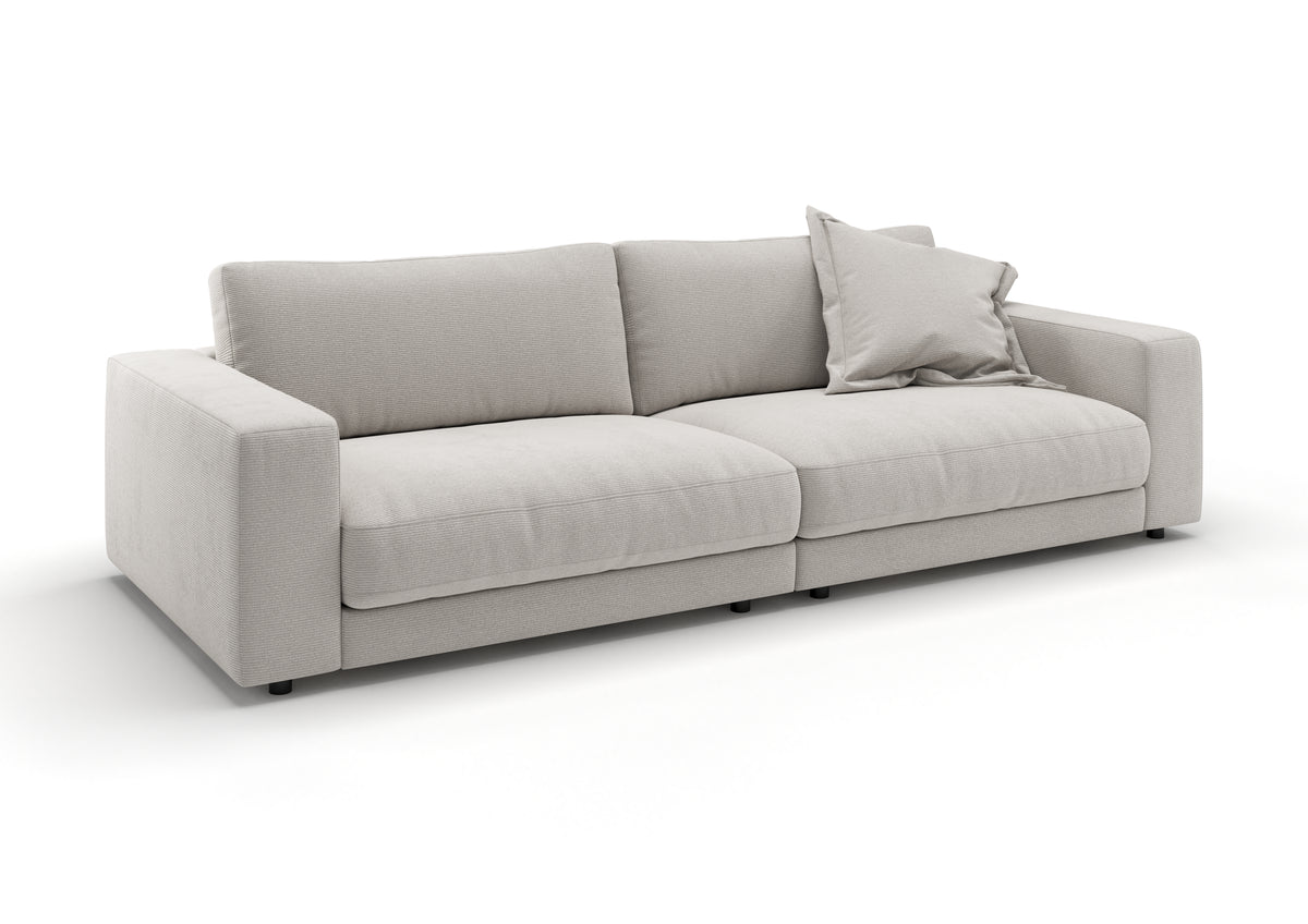 Skagen 3-Sitzer-Sofa in Feincord Weiß mit Dekokissen