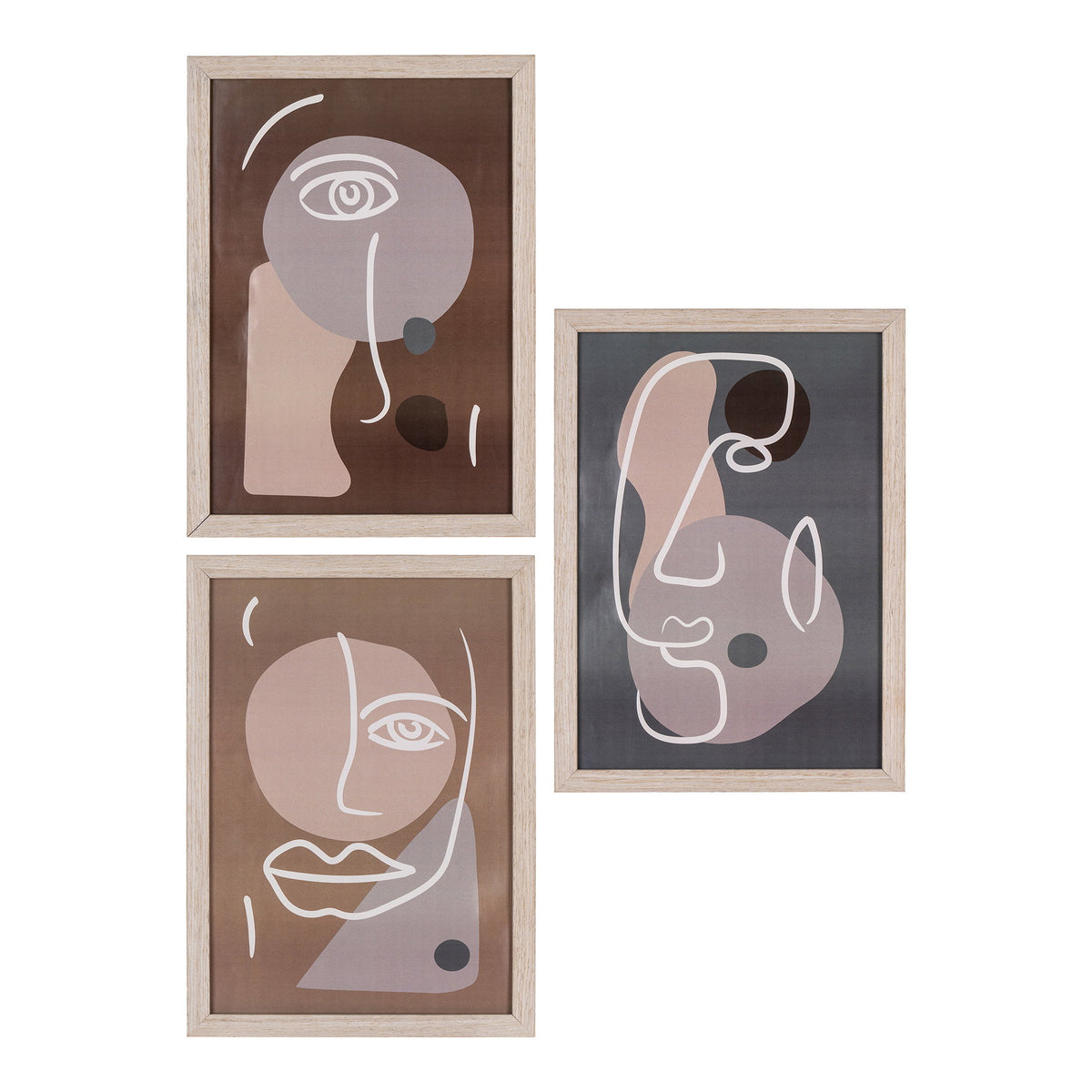 Olli Bilderrahmen 3er-Set – MDF/Glas Natur, 30 × 21 × 1,5 cm · Variante 1 von Luiva Living