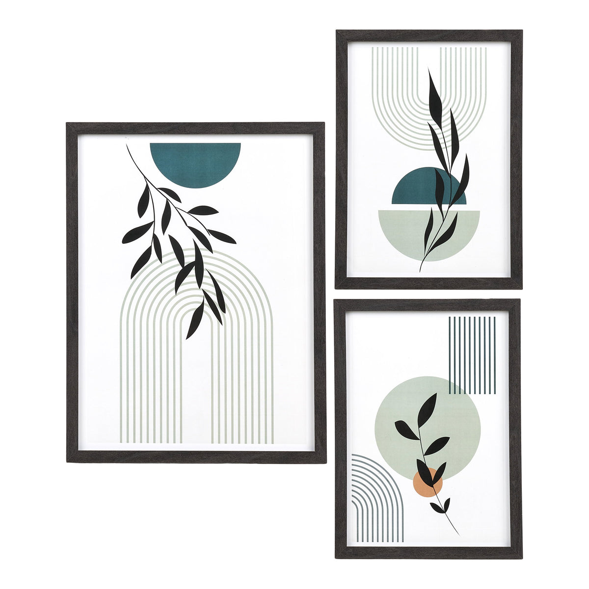 Arja Bilderrahmen 3er-Set – MDF/Glas Schwarz von Luiva Living