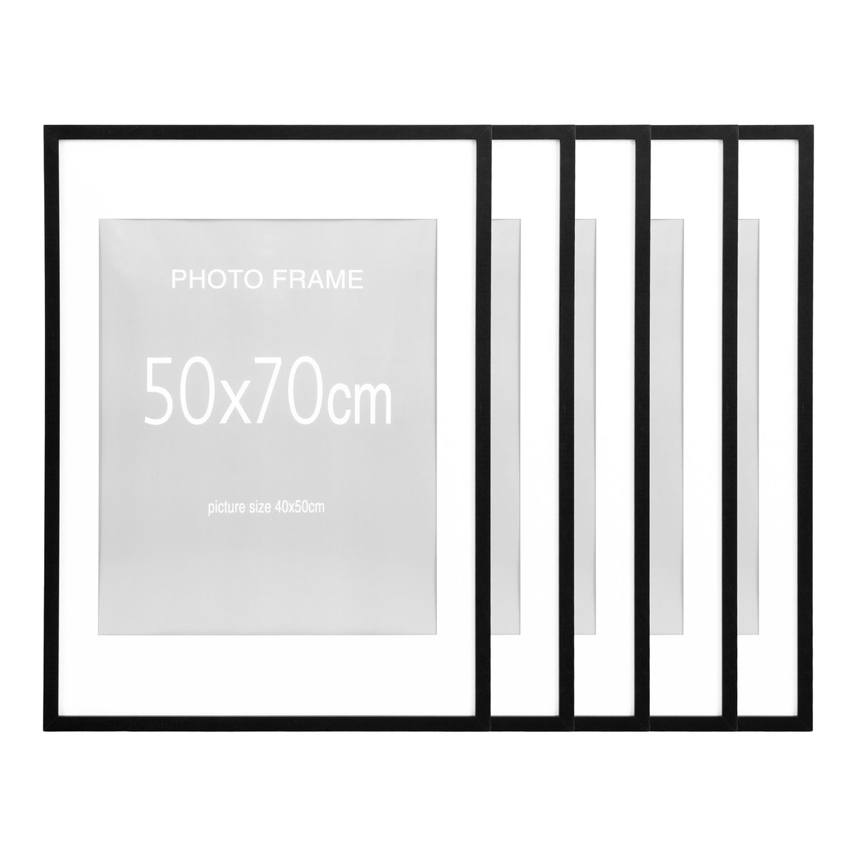 Alf Bilderrahmen 5er-Set – MDF/Glas Schwarz, 50 × 70 cm – Ansicht 3