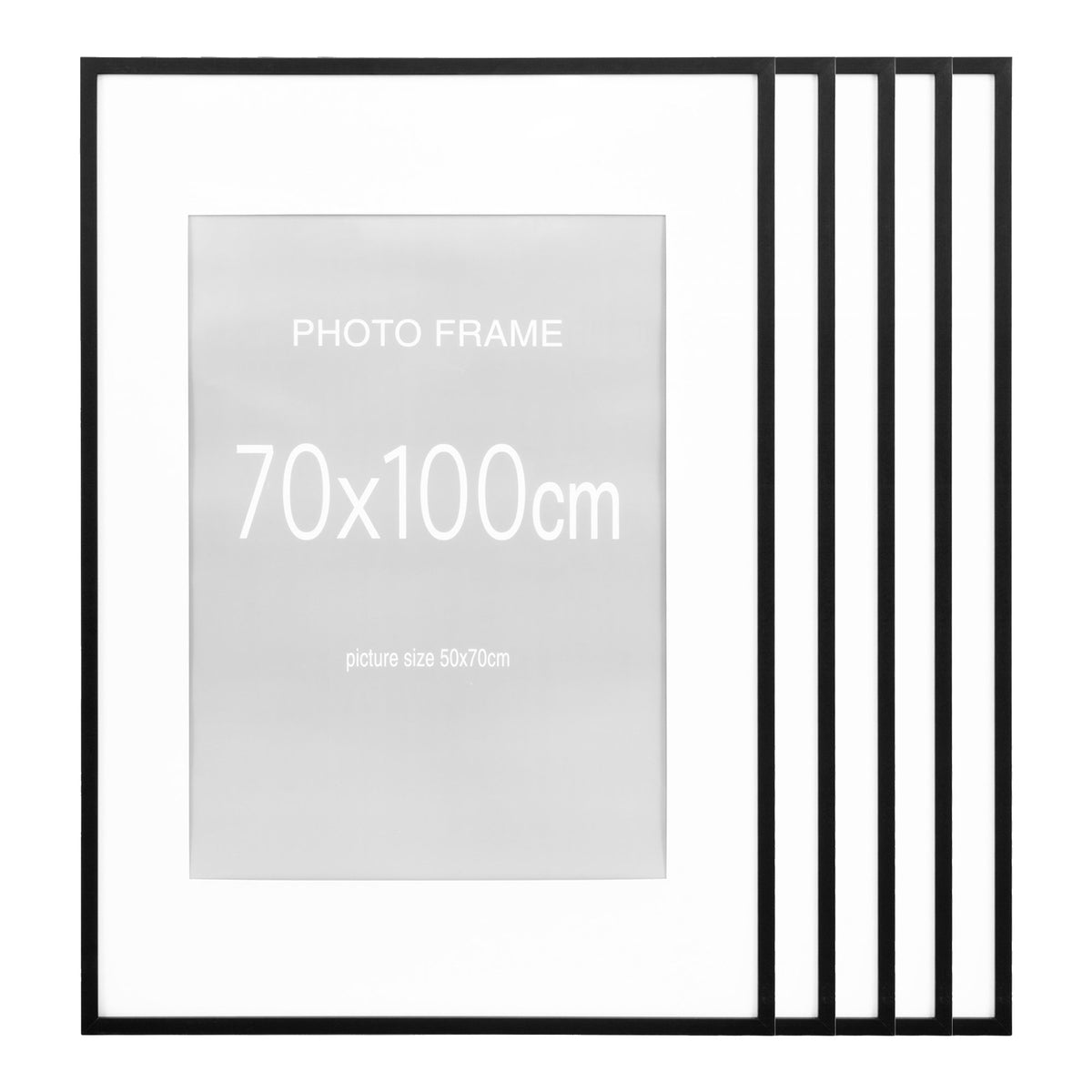 Alf Bilderrahmen 5er-Set – MDF/Glas Schwarz, 70 × 100 cm – Ansicht 3