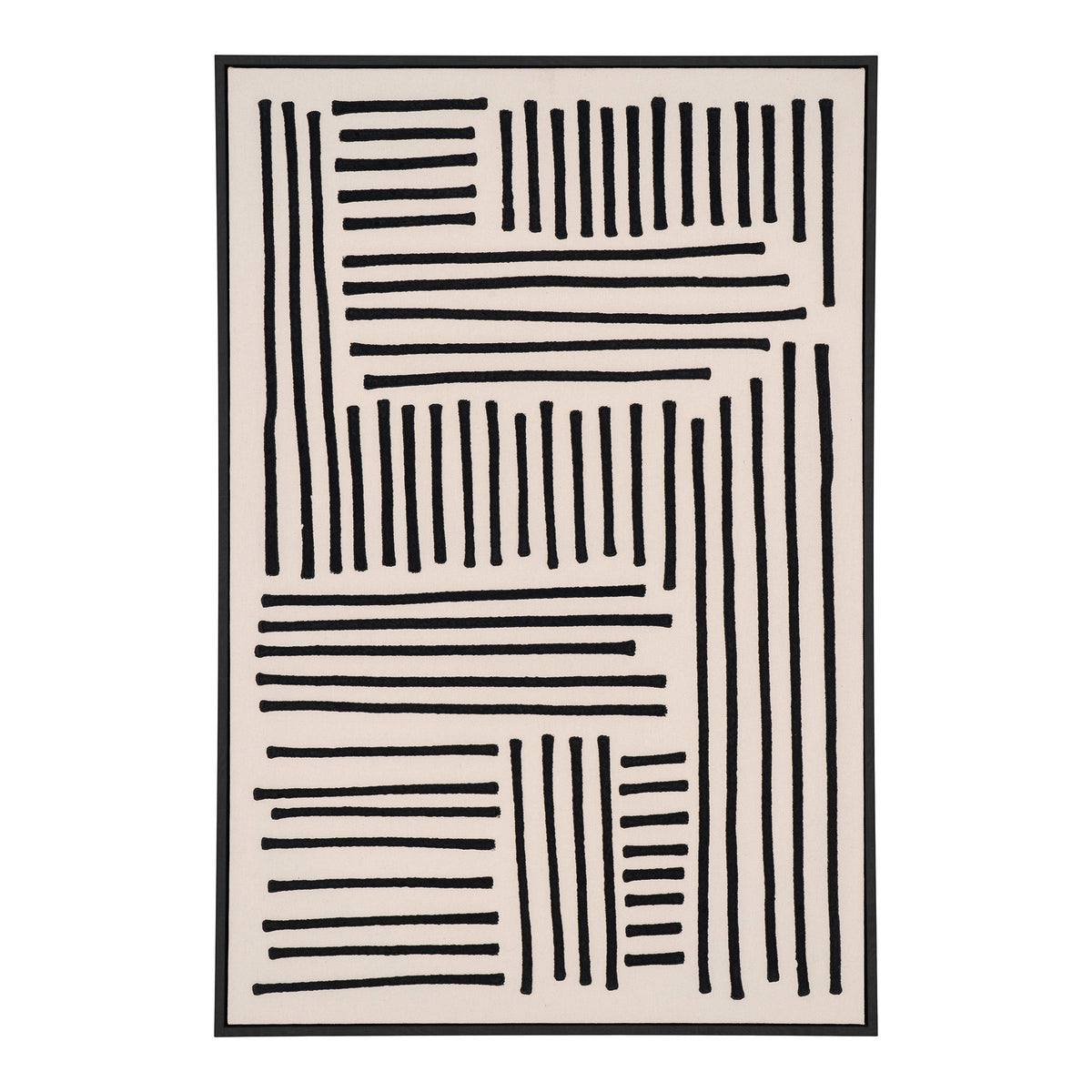 August Nr. 1 Leinwandbild – Schwarz/Beige, 60 × 90 cm von Luiva Living