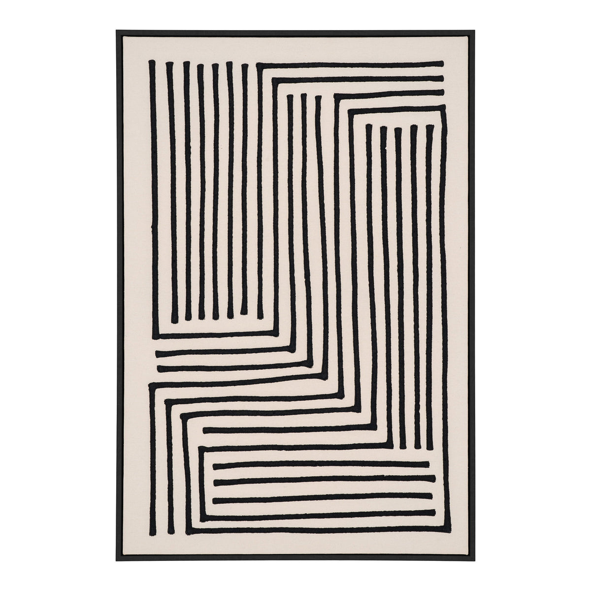 August Nr. 3 Leinwandbild – Schwarz/Beige, 60 × 90 cm von Luiva Living