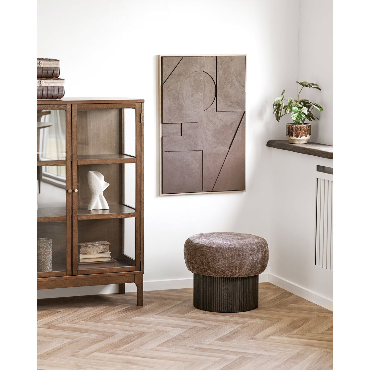 Theo Nr. 2 Relief-Wandbild – Braun, 60 × 90 cm – Ansicht 4