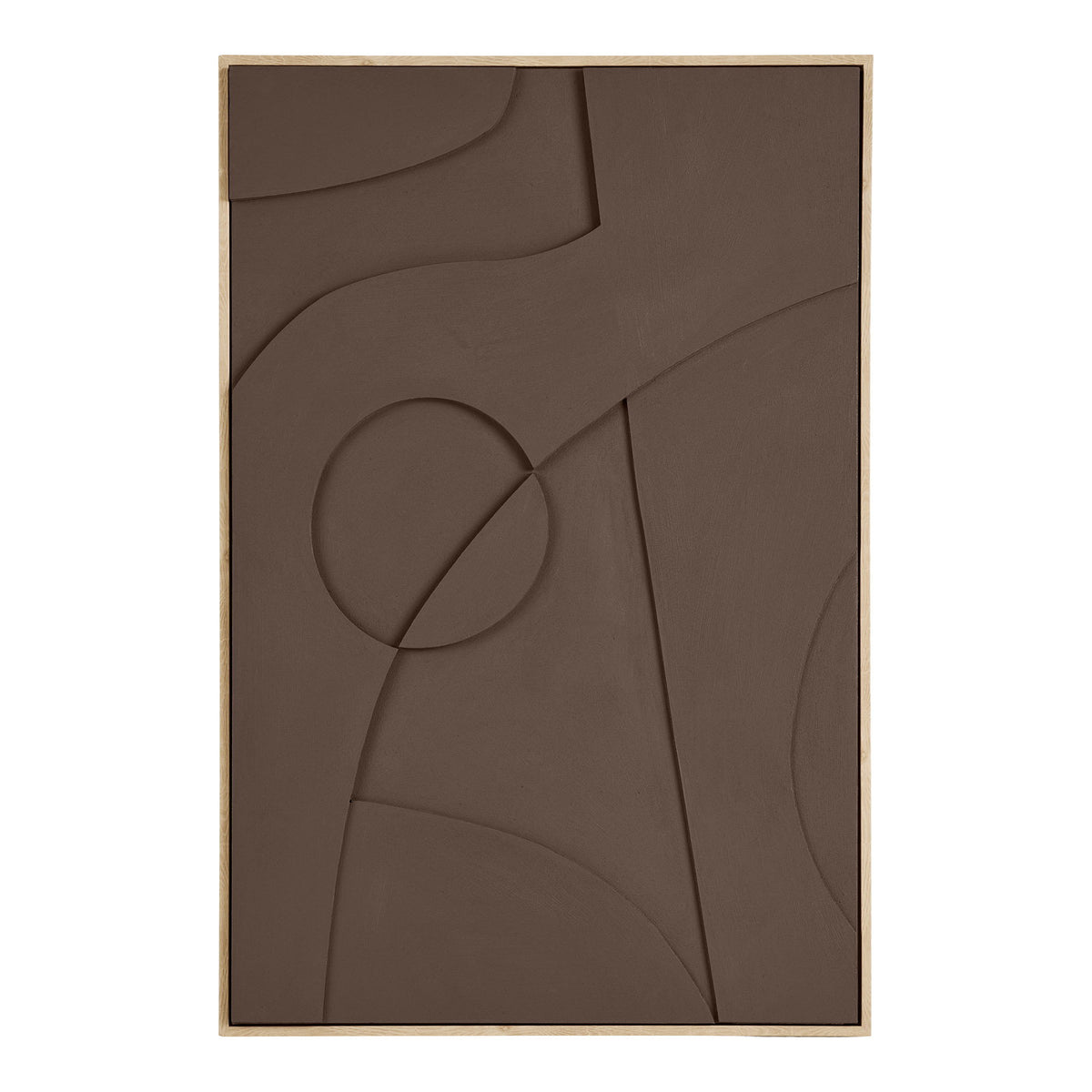 Theo Nr. 2 Relief-Wandbild – Braun, 60 × 90 cm von Luiva Living