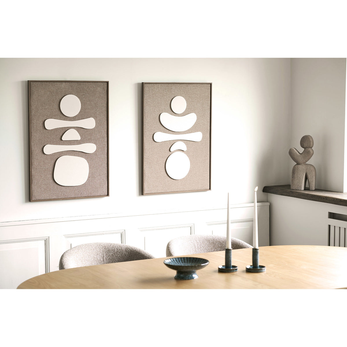 Odin Nr. 2 Relief-Wandbild – Braun/Beige, 50 × 70 cm – Ansicht 5