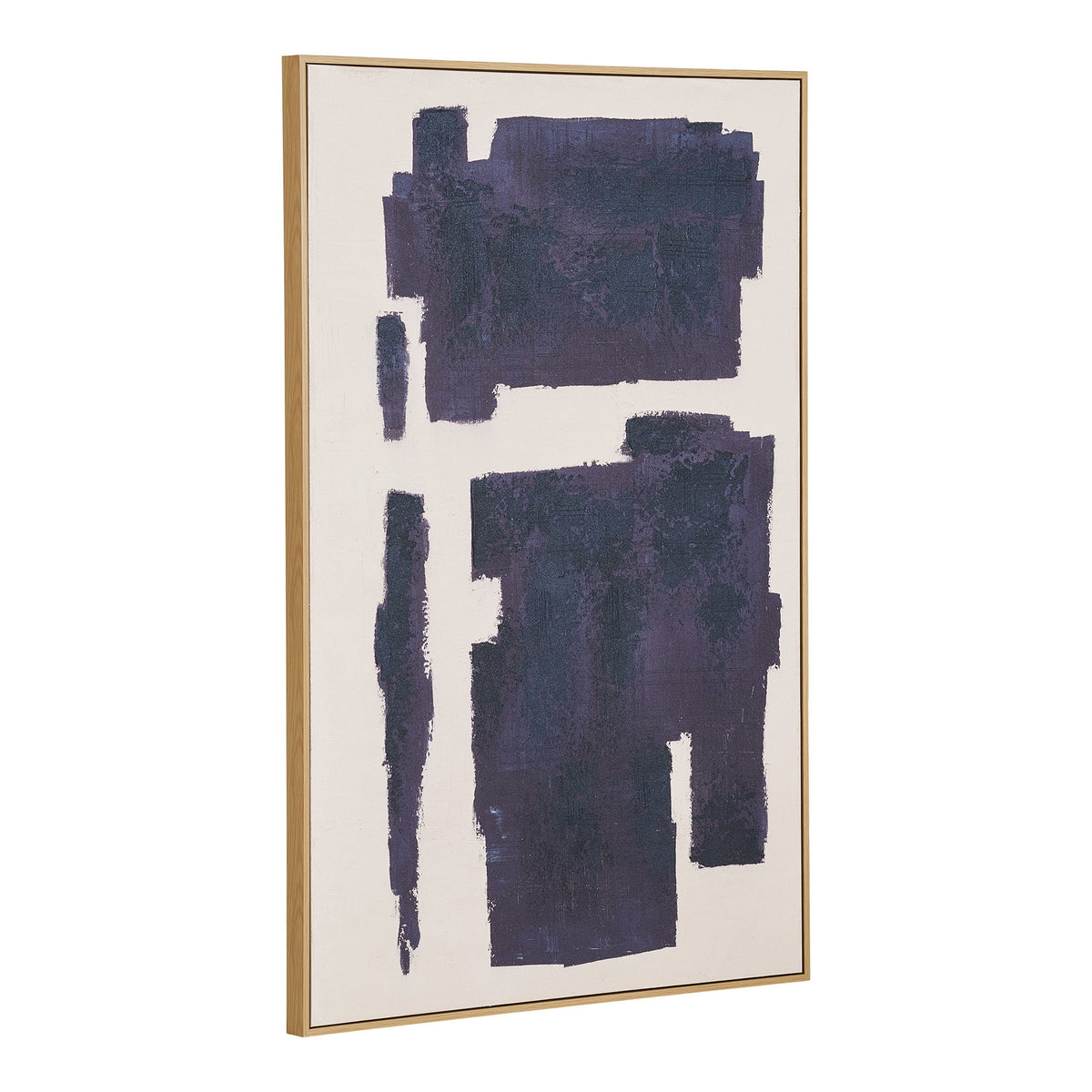 Mateo Leinwandbild mit handgemalten Details – Beige/Blau, 100 × 150 cm – Ansicht 2