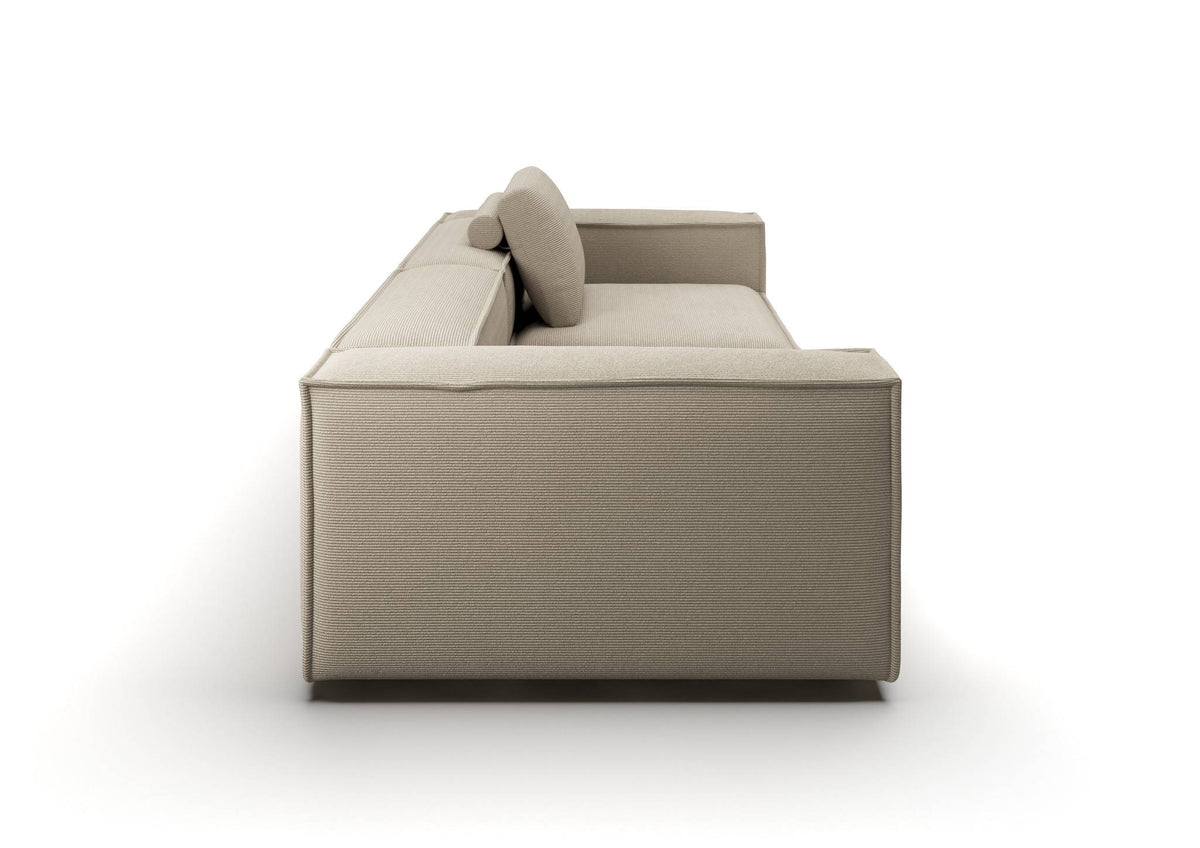 Bergen 3-Sitzer-Sofa in Feincord Sand – Seitenansicht