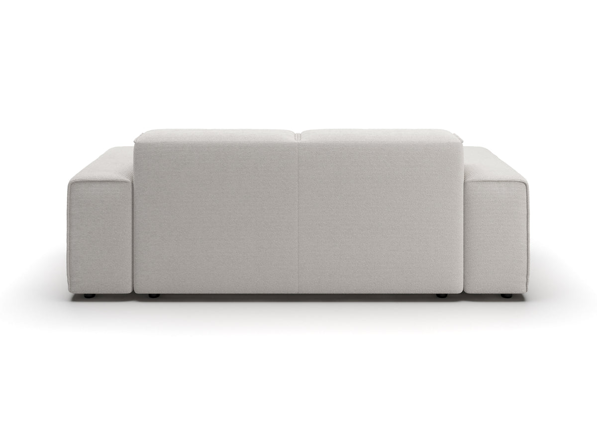 Lund 2-Sitzer-Sofa in Feincord Weiß – Rückansicht