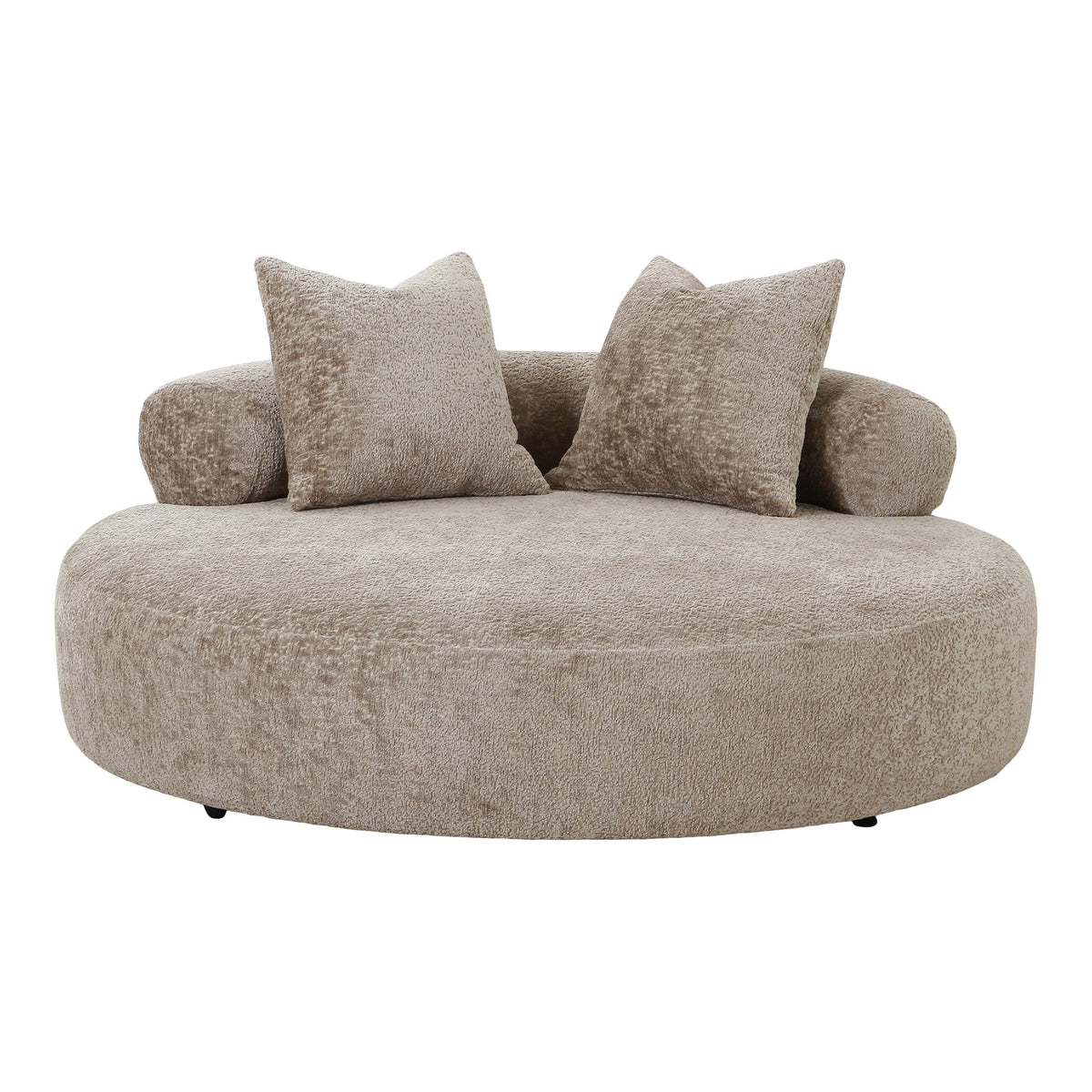 Moritz Daybed rund, inkl. 2 Kissen – Chenille Natur – Ansicht 2