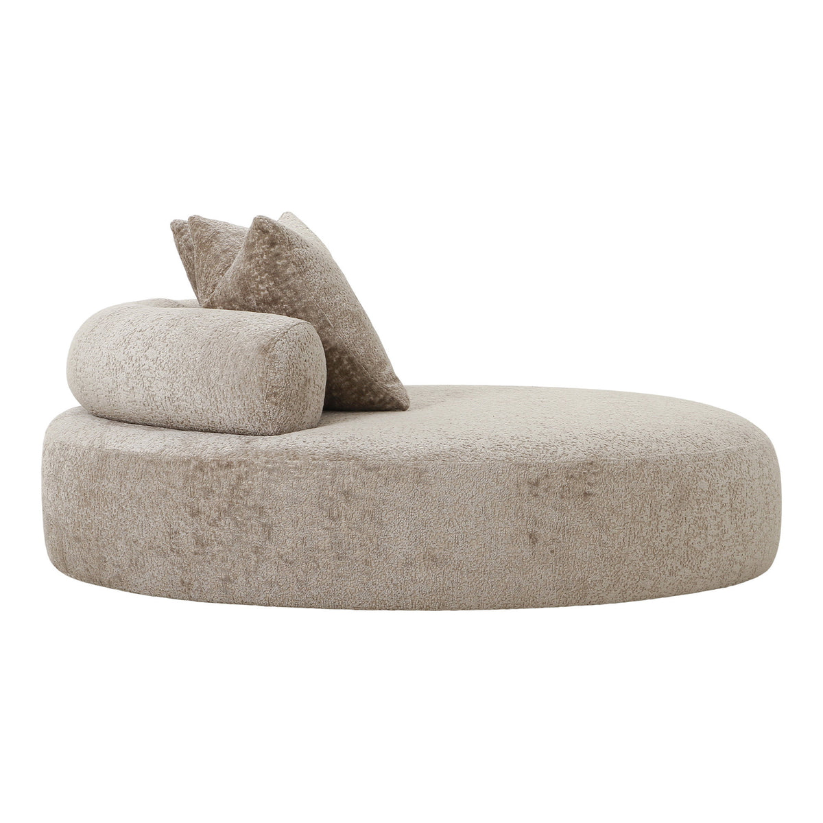 Moritz Daybed rund, inkl. 2 Kissen – Chenille Natur – Ansicht 3