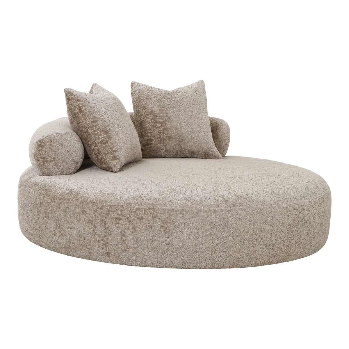 Moritz Daybed rund, inkl. 2 Kissen – Chenille Natur von Luiva Living
