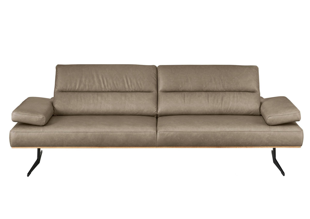 Arendal 3-Sitzer-Sofa in Leder Elephant – Ansicht von vorn