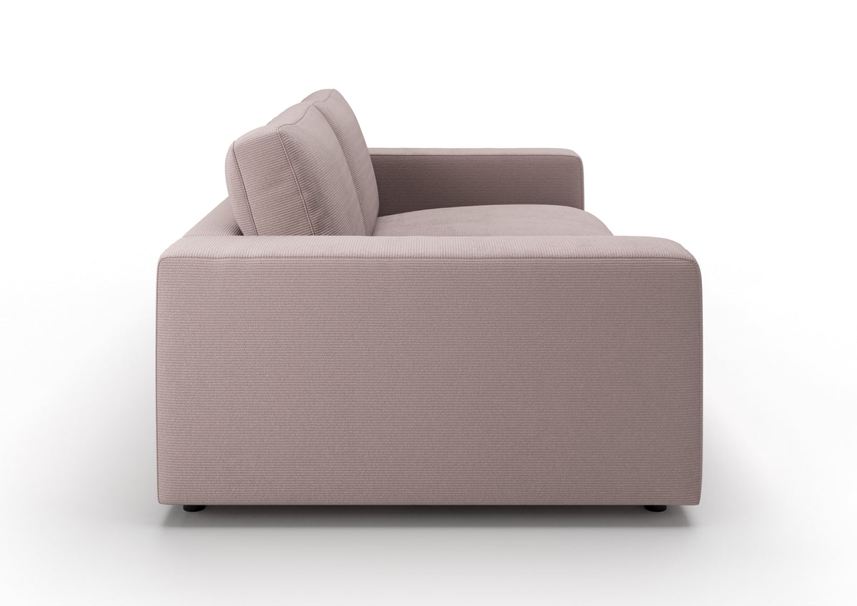 Skagen 2-Sitzer-Sofa in Feincord Altrosa – Seitenansicht