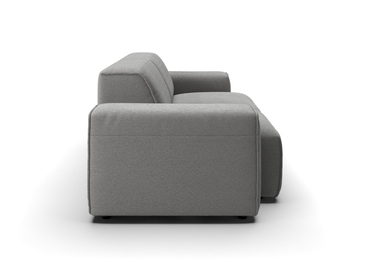 Lund 2-Sitzer-Sofa in Feincord Grau – Seitenansicht