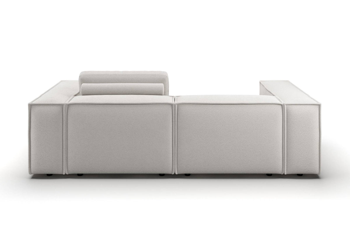 Bergen 2-Sitzer-Sofa in Feincord Weiß – Rückansicht