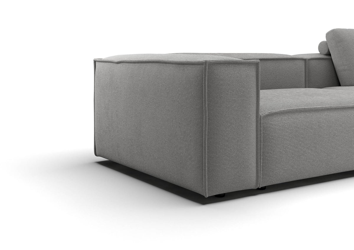 Bergen 3-Sitzer-Sofa in Feincord Grau – Detail Armlehne