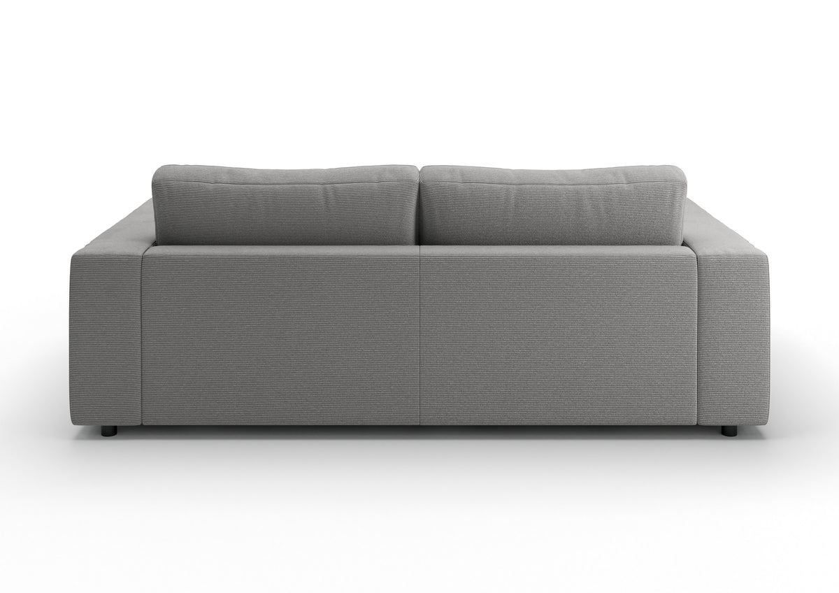 Skagen 2-Sitzer-Sofa in Feincord Grau – Rückansicht